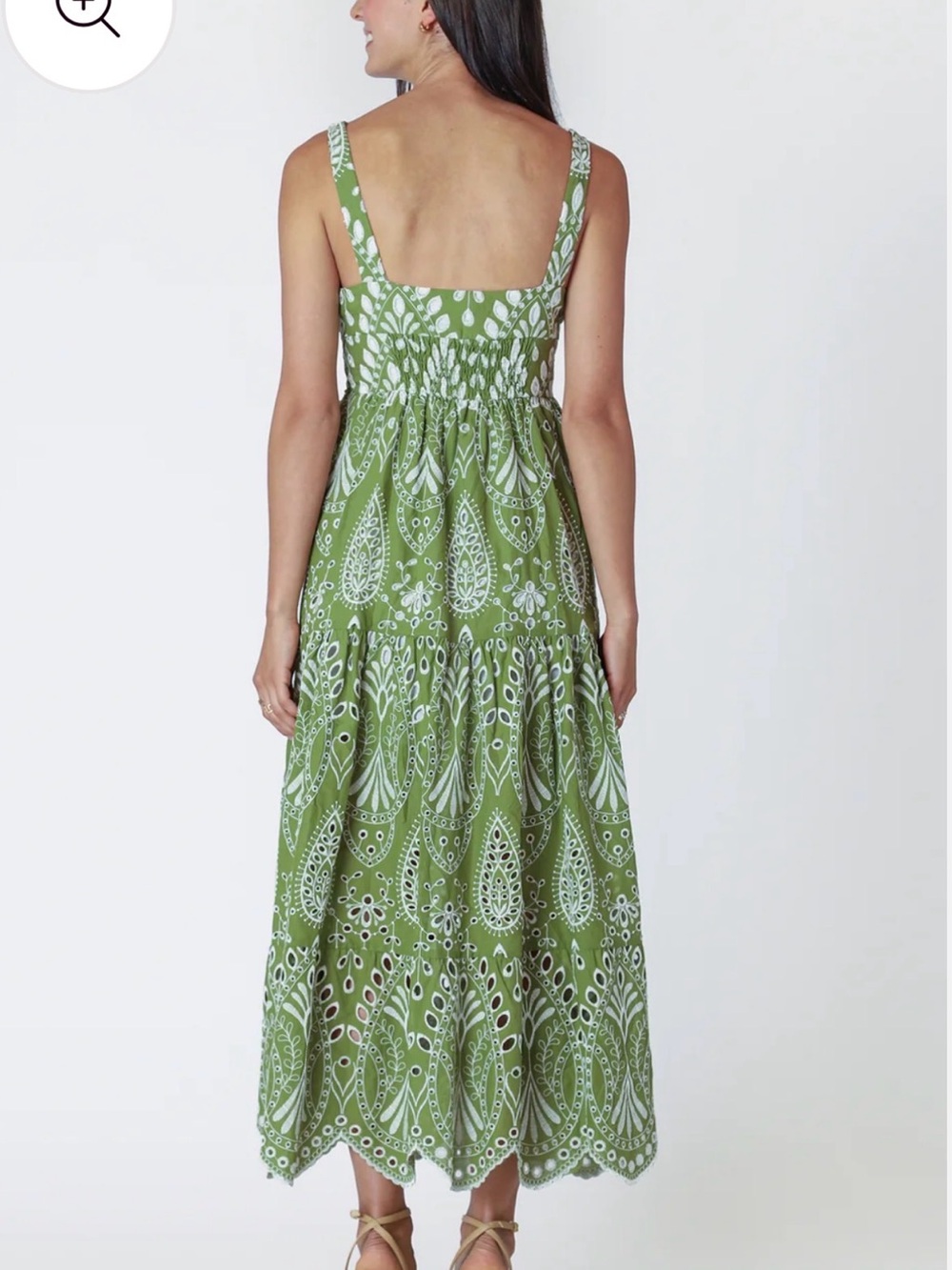 Black tape tiered green embroidered maxi dress XL NWT - Picture 3 of 7